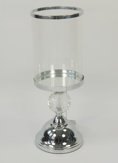 Glamour, elegancki szklany świecznik, wys.35cm