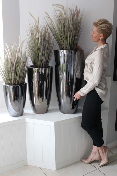 Trawa Memori w grafitowej donicy C, wys.140cm