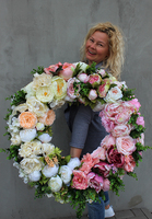 bardzo duży wianek na drzwi, Maria Antonina, śr.74cm 