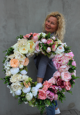 bardzo duży wianek na drzwi, Maria Antonina, śr.74cm