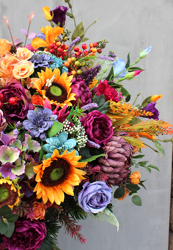 Jesienna 2, duża kompozycja / wiązanka nagrobna, dł.105cm