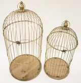 Indie, złota klatka dekoracyjna, kpl.2szt. wys.60/72cm