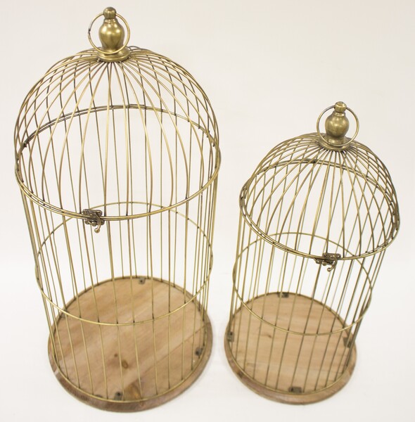 Indie, złota klatka dekoracyjna, kpl.2szt. wys.60/72cm