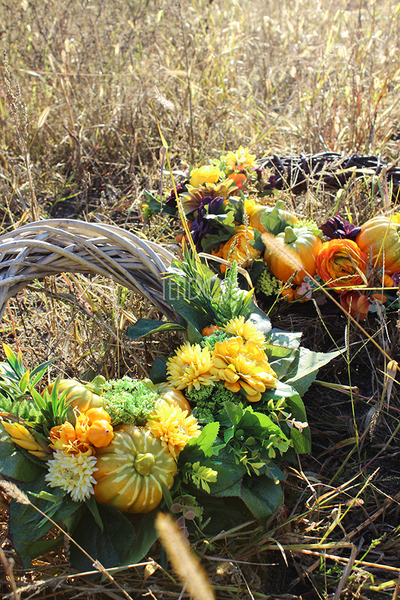 Jesienne Dynie cudowny wianek na drzwi, śr.50cm