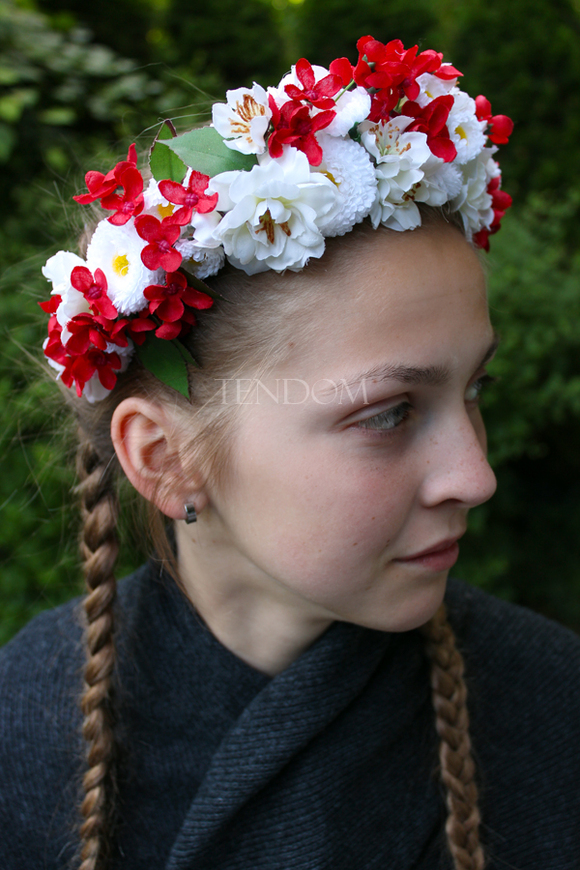 wianek na głowę Biało-czerwony, rozmiar uniwersalny, dziecięcy / dorosły