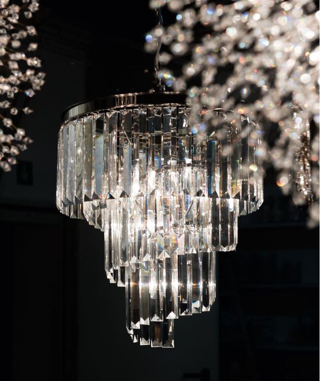 Glamour żyrandol 4B (biały), wym. 50x50x62cm