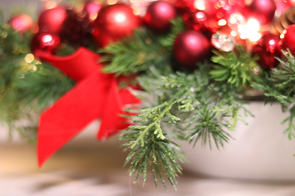 stroik zimowy na stół, Karminowy Laos Deluxe LED, wys.30cm 