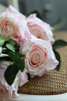 bukiet sztucznej róży na gałęzi, Lena Pink, dł.98cm