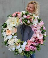 bardzo duży wianek na drzwi, Maria Antonina, śr.74cm 