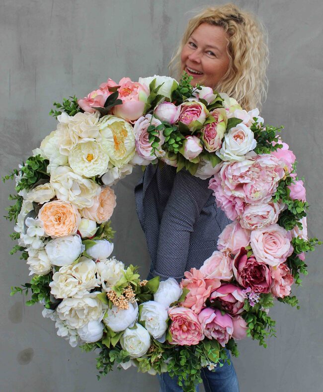 bardzo duży wianek na drzwi, Maria Antonina, śr.74cm 