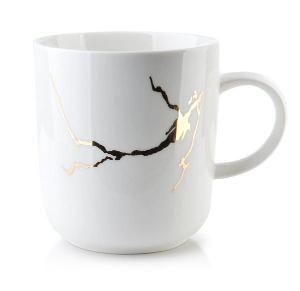 OD RĘKI Abigail White, porcelanowy kubek glamour, poj.380ml