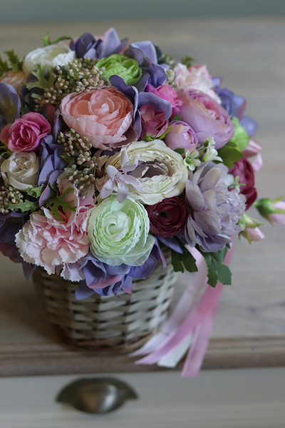 dekoracyjny koszyk z kwiatami, Romantic Place, wym.26x25cm