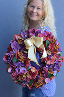 jesienny wianek z hortensji, Retro Hydrangea, śr.40cm