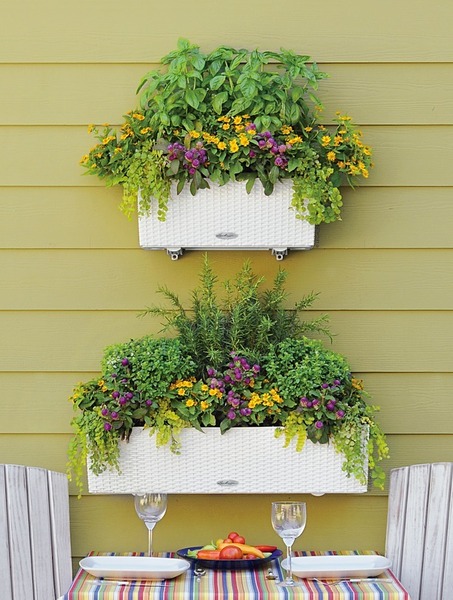 Balconera Cottage, plastikowa donica z nawadnianiem, biała, dł.100cm