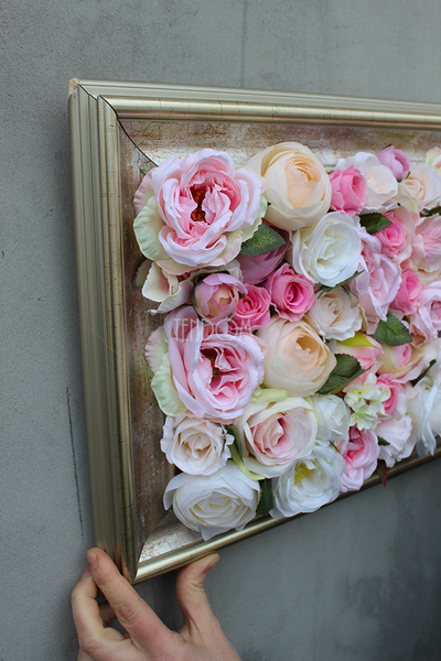 efektowna kwietna rama jednostronna Romatyczna wym.40x31cm