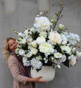 Florencja Biel kompozycja kwiatowa / bukiet, wys.100xśr.85cm 
