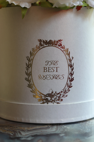 Białe Róże Premium, kompozycja kwiatowa / bukiet / flowerbox, wys.24cm