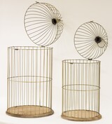 Indie, złota klatka dekoracyjna, kpl.2szt. wys.60/72cm