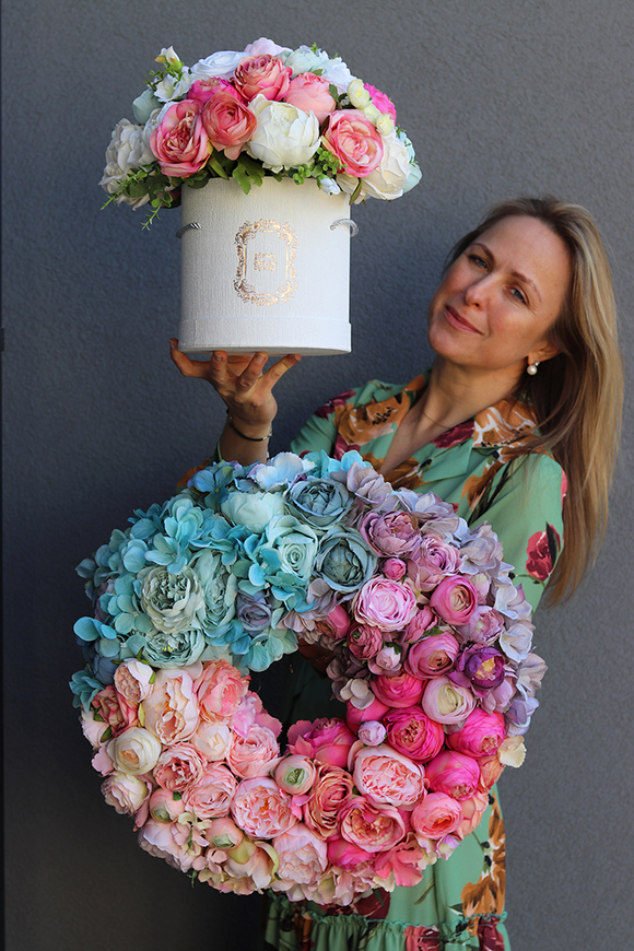 Bella Beauty 2, duży wianek kwiatowy, śr.46cm 