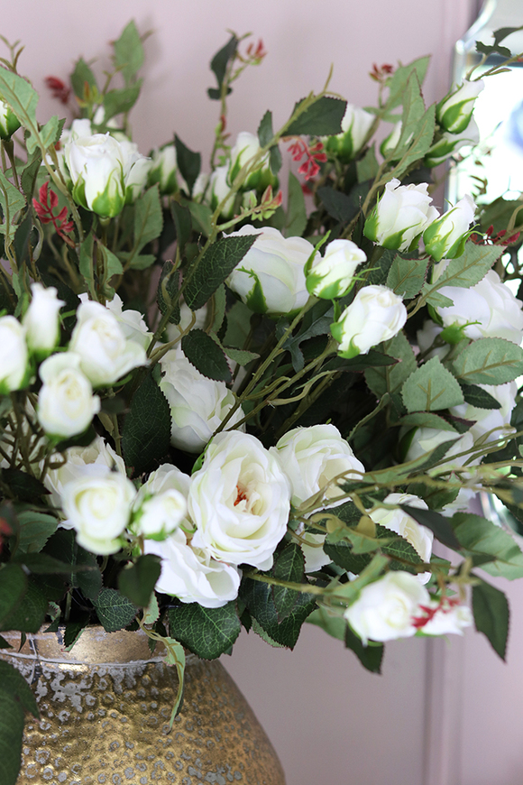 gałązka / sztuczna róża, Przyjęcie Komunijne, dł.70cm