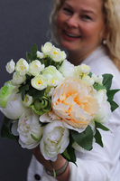 Caryca Katarzyna Green&White  komplet (wianek o śr. 80cm & bukiet) 