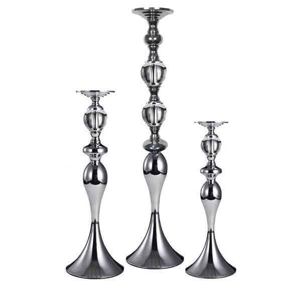 Megan Silver, świecznik glamour, wys.53cm