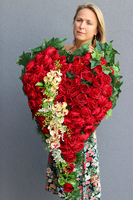 duża kompozycja / wiązanka nagrobna, Różane Serce, dł.100cm