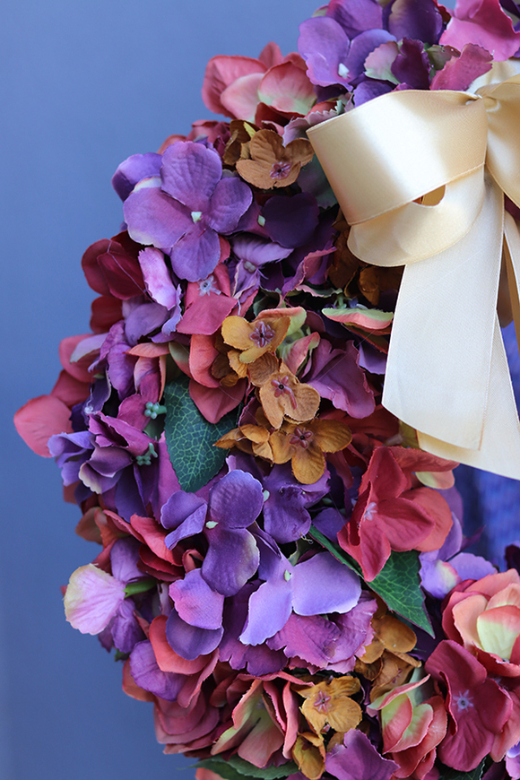 jesienny wianek z hortensji, Retro Hydrangea, śr.40cm