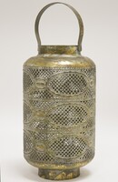 ażurowy metalowy lampion lateraneka, Lace 1A, wym.37x15x15cm