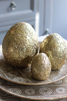 Gold Easter, dekoracja wielkanocna / figurka jajo, wym.10x7.5x7.5cm