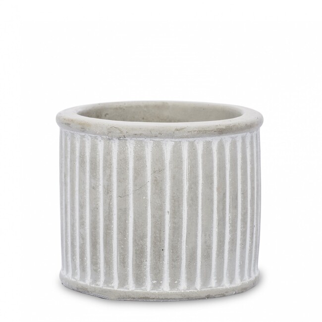 cementowa osłonka Stripes Grey&White, wym.6.5x7.5x7.5cm