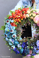 Letnia Tęcza, bajeczny wianek na drzwi, śr.40cm