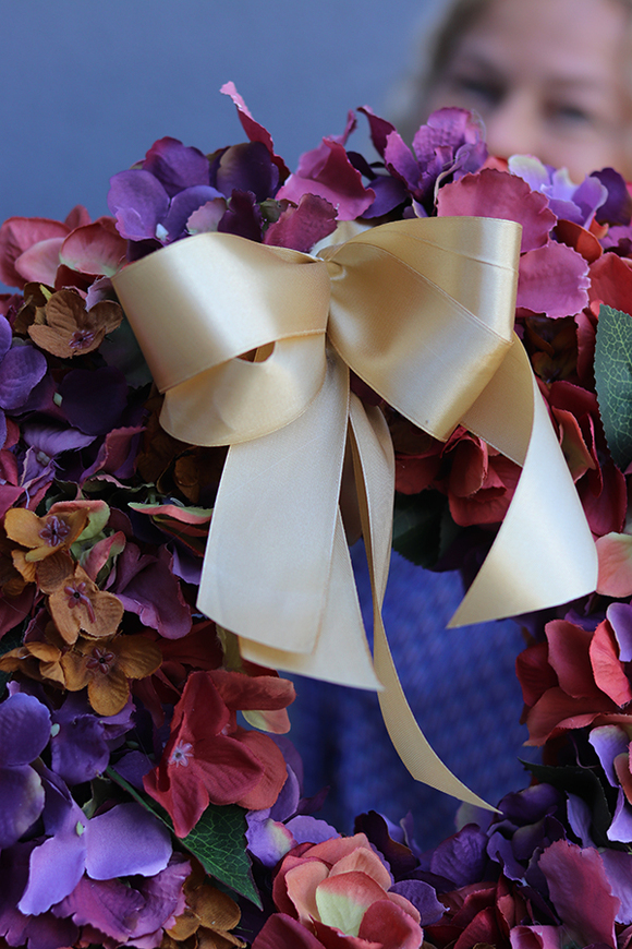 jesienny wianek z hortensji, Retro Hydrangea, śr.40cm