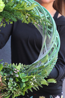 prześliczny wianek na drzwi Sukulenty, śr.40cm