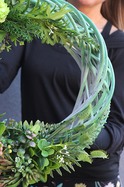 prześliczny wianek na drzwi Sukulenty, śr.40cm