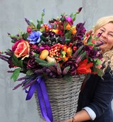 bogaty jesienny kosz Idzie Jesień, wys.65cm  