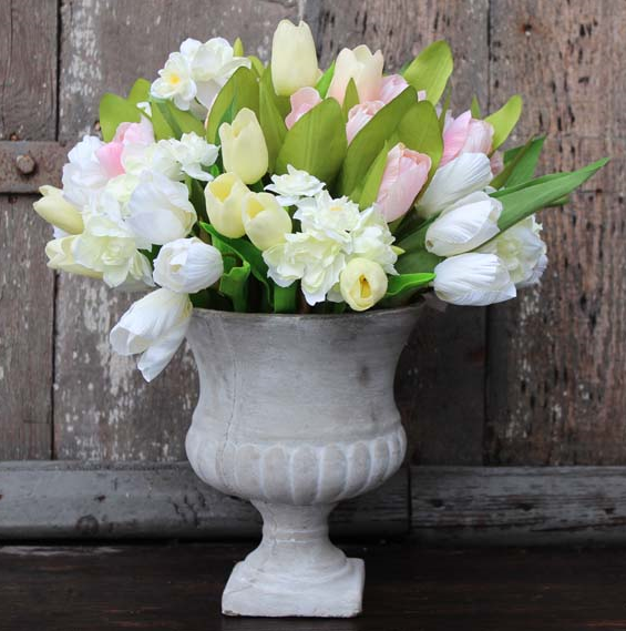 Tulipany elegancka kompozycja kwiatowa w pucharze, wym.38cm