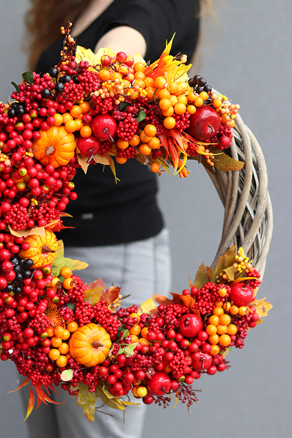 jesienny wianek owocowy, Owoce Frutano, śr.44cm 