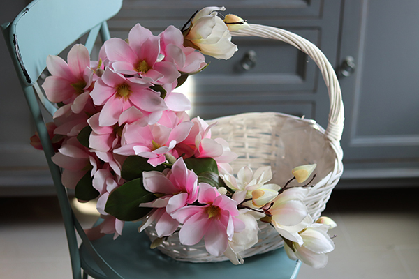 duży koszyczek wielkanocny, Magnolie, wym.40x52x40cm 