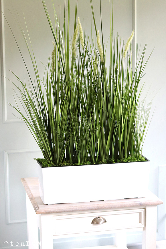 Greta Summer Tall, kompozycja z traw w białej donicy z kłosami, wys.100cm 