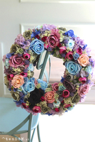 bardzo efektowny wianek Blue Pranella, śr.38cm