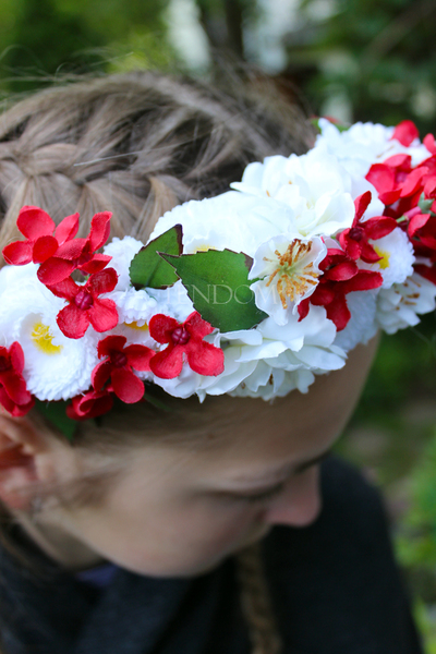 wianek na głowę Biało-czerwony, rozmiar uniwersalny, dziecięcy / dorosły