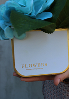 Laluna, flowerbox / turkusowa kompozycja kwiatowa / bukiet, wys.21cm