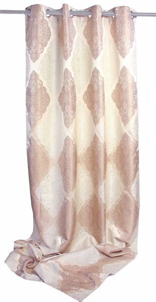 Exclusive, elegancka zasłona cappuccino kwiaty, wym.140x270cm