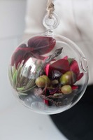 dekoracja mini w szklanej kuli / zawieszka, Gardenia Orchid A, śr.10cm