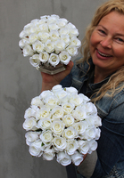kompozycja kwiatowa / bukiet White Thai, 1 szt., wys.13cm, śr. kwiatów 17cm