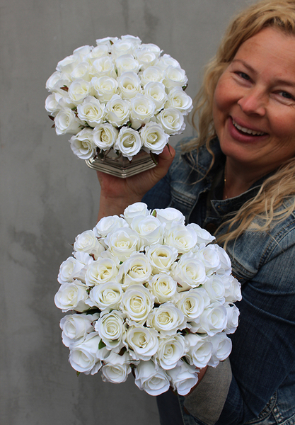 kompozycja kwiatowa / bukiet White Thai, 1 szt., wys.13cm, śr. kwiatów 17cm