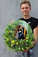 prześliczny wianek na drzwi Sukulenty, śr.40cm