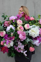 dekoracja / wiązanka nagrobna XL Różowa, dł.100cm