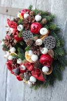 Pora na Święta, dekoracyjny wianek na drzwi, śr.27cm